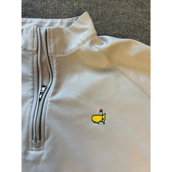 Masters Tech Mens Gray Augusta National Golf Club Zip Long Sleeves Pullover Sz L - Picture 2 of 9